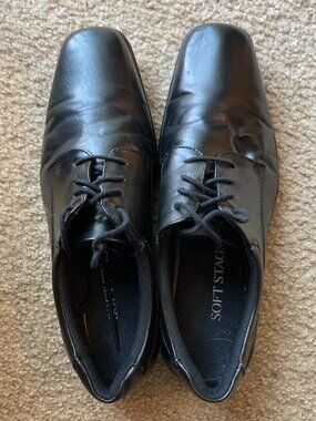 Soft Stags Black Shoes Lace-Up Men Size 10.5 W with FLAW